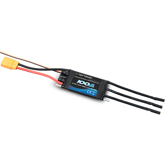 TOYTENSI 100A 2-6S Water Cooling Brushless Marine ESC for RC Boat with 4.0mm Bullet and XT90 connectors