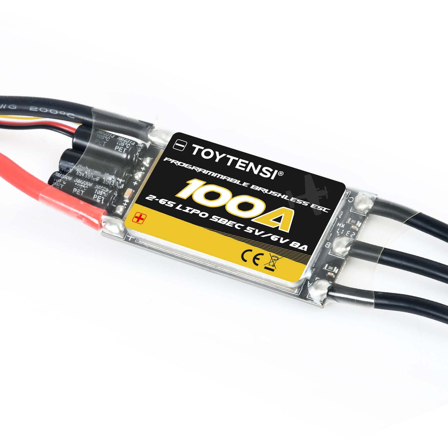 TOYTENSI 100A 2-6S Brushless Regler für RC Flugzeug mit SBEC 5V/6V 8A