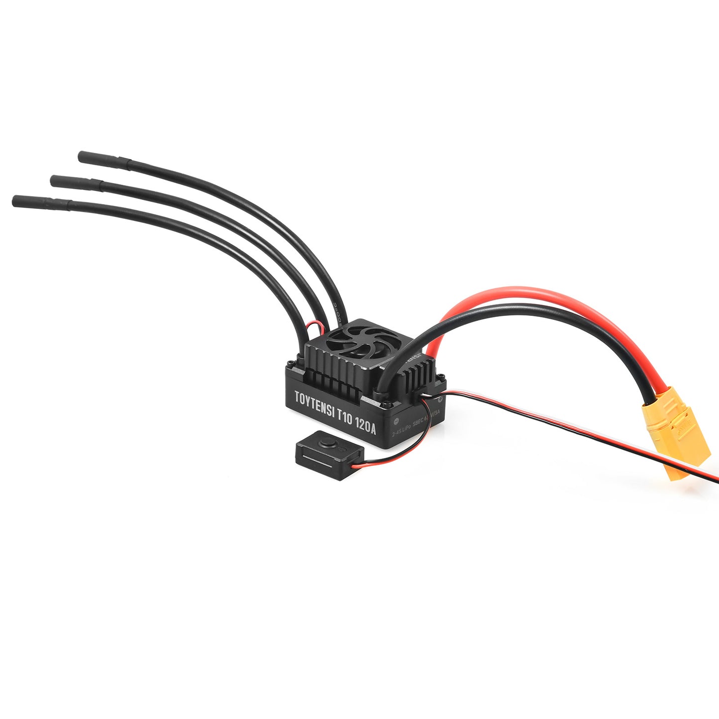 TOYTENSI 120A RC Car ESC 2-4S Sensorless Waterproof Brushless ESC with 4.0mm Bullet & XT90 Plug for 1/10 RC Short Course Truck RC Buggy