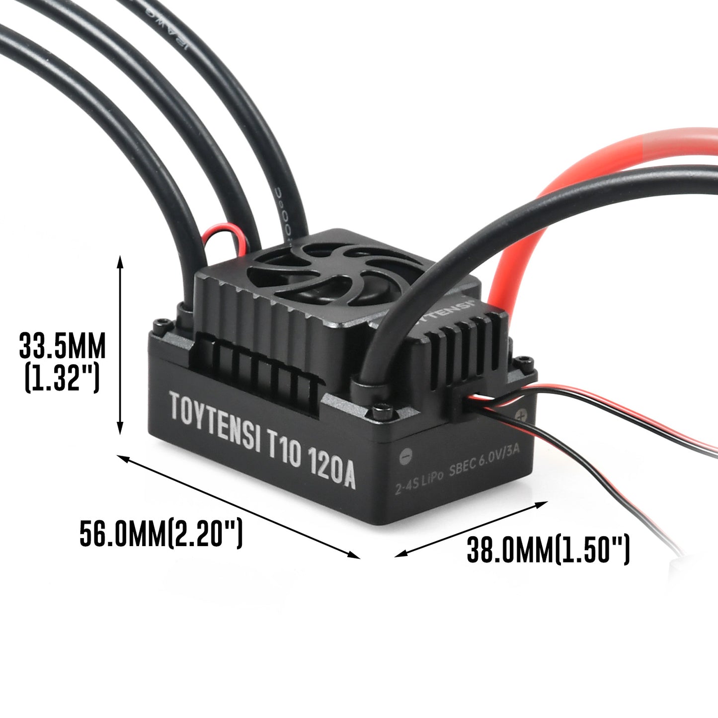 TOYTENSI 120A RC Car ESC 2-4S Sensorless Waterproof Brushless ESC with 4.0mm Bullet & XT90 Plug for 1/10 RC Short Course Truck RC Buggy