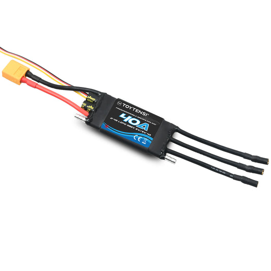 TOYTENSI 40A 2-4S Water Cooling Brushless Marine ESC for RC Boat with 3.5mm Bullet and XT60 connectors